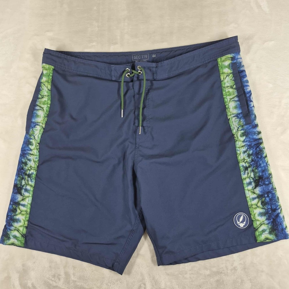 SEC‎ 119 Board Shorts Men's 44 Blue 8.5" Inseam Beach Pool Casual Grateful Dead